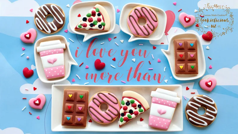 I love you more than...Chocolate, Pizza, Coffee, Donut ~ Valentine Templates