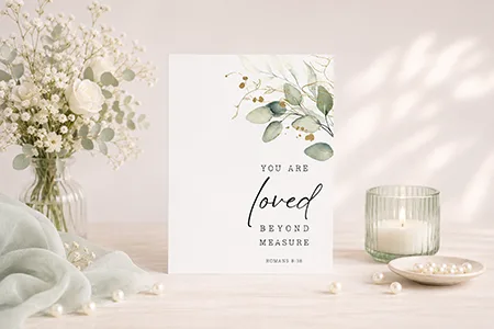 Loved beyond measure - Scripture Printable Cookie Card