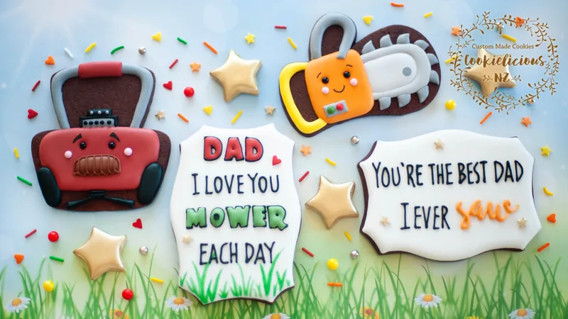 Lawnmower & Chainsaw Cookie Template - Father's Day Cookies