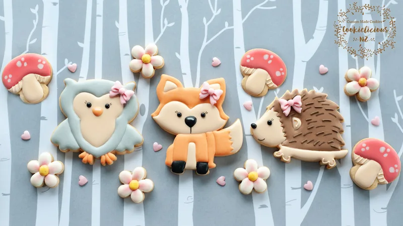 Cute Woodland Animal Cookie Template